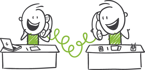 Männchen telefonieren